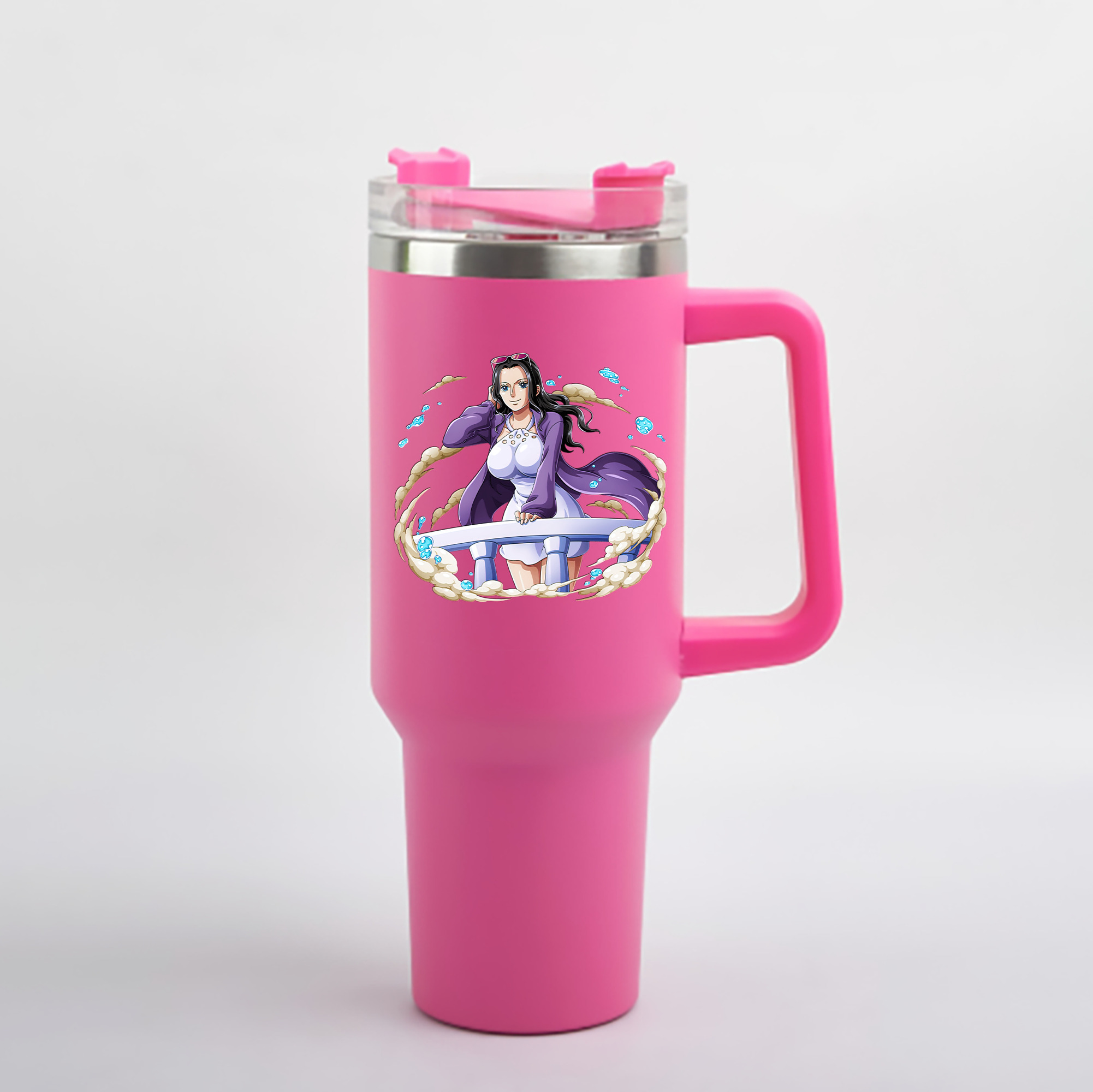ワンピース ニコ・ロビン ONE PIECE Nico Robin 1200mL車用タンブラー - クリスタルステッカー（プラスチックストロー付き）